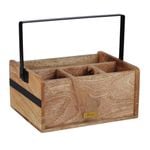 Academy James Condiment Caddy Natural & Black 27x22x12cm