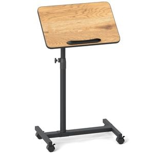 Costway Mobile Standing Desk Adjustable Bedside Laptop Desk Natural