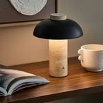 Astin Sinclair Travertine LED Rechargeable 230mm Table Lamp