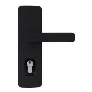 Gainsborough Black Matte Trilock Cove Harper Double Cylinder Entrance Lever Set