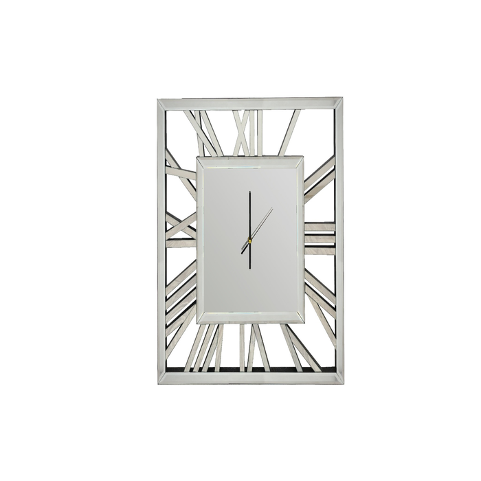 Elegant Collections Silver 60cm Mirror Clock