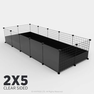 Ozzy Cages Medium C&C Enclosure - Clear Sided - Black
