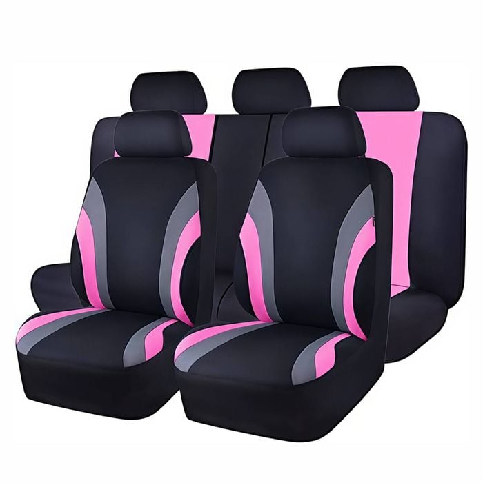 Catzon Car Seat Covers Full Set Vehicle Front And Rear Seat Protectors For Suvs Trucks-pink