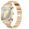 Smart Fitness Watch For Women Bluetooth Call Blood Pressure Monitor Waterproof Sports Smartwatch With Diy Custom Dial Steel Gold