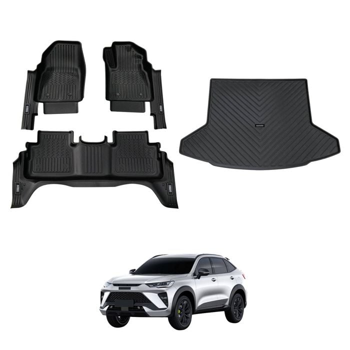 AUSGO Floor Mats & Boot Liner Set For Haval H6GT B03 Series 2022-Onwards Car Floor Liners Cargo Mat