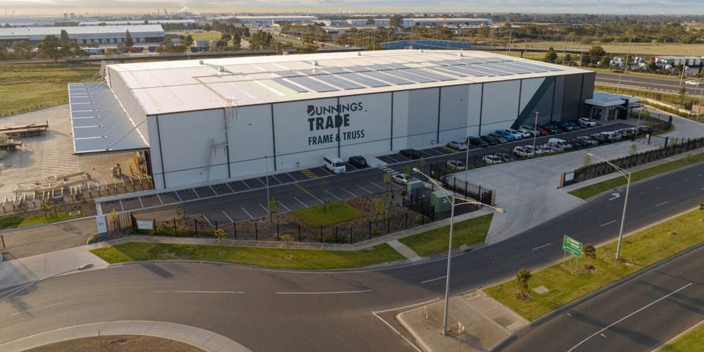 Birds eye view of Bunnings Frame and Truss building