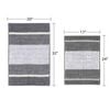 Smarcute 2 Pieces (50x81cm & 43x61cm) Striped Plush Chenille Bath Mat Bathroom Kitchen Rugs Grey And White