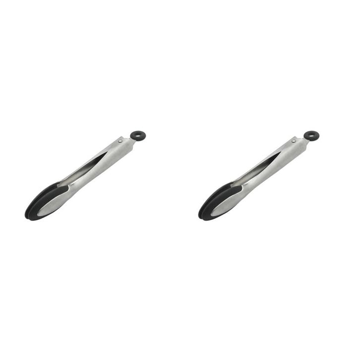 2PK Ecology Provisions Silicone Edge Food Grilling Tongs 22cm