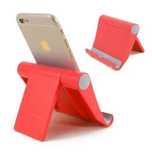 Foldable Desk Phone Tablet Stand Adjustable Universal Holder (Red)
