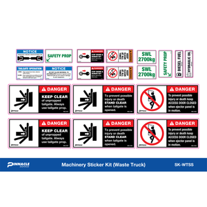 Pinnacle Waste Truck Machinery Sticker Kit