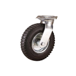 Easyroll 260mm 140kg Black Pneumatic Swivel Plate Castor