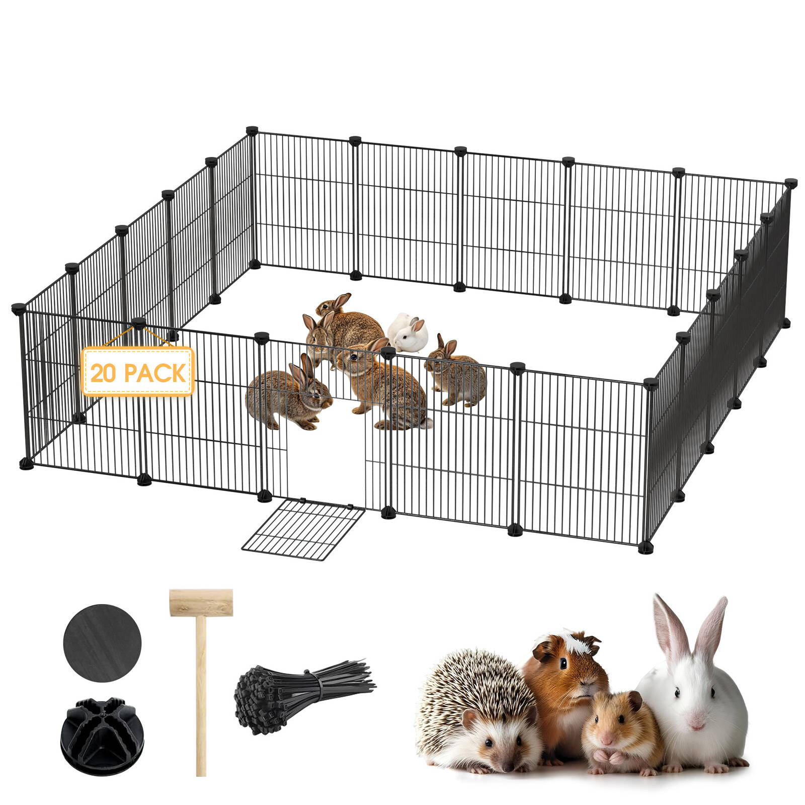Advwin 20 Panel Small Animal Cage Rabbit Hutch Hamsters Pet