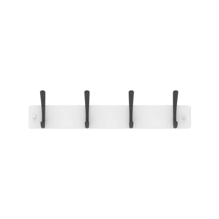 MODE 4 Black Hooks on White Board Hat & Coat Rack