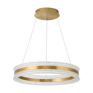 Lexi Lighting Apex Inbuilt LED CCT Halo Pendant Light Brass Metal 38W