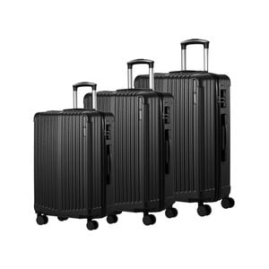 Mazam 3PCS Luggage Suitcase Trolley Set Travel TSA Lock Storage ABS Case Black