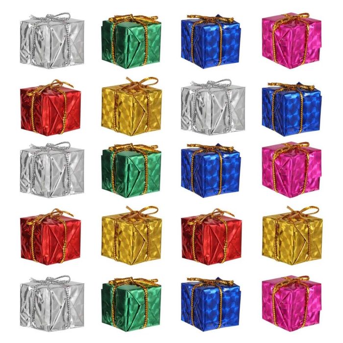 P&P Assorted 24 Piece Mini Christmas Gift Box Hanging Tree Ornaments Decorations