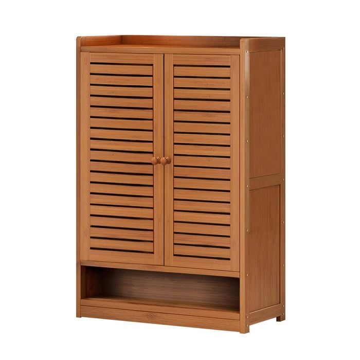 Lauft Shoes Cabinet Storage Rack Louvered Door 5 Tier Shelves Shoe Rack Organise