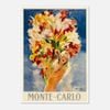 Galrie Monte Carlo Vintage Travel Poster with Bouquet of Flowers Art for Home Décor, Poster Only, A3 30 x 42cm (12 x 16inch)