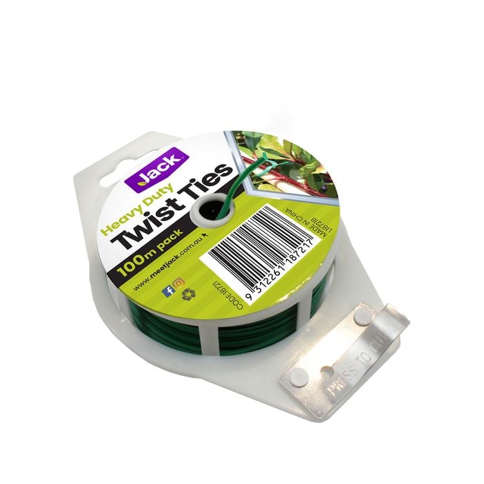 Jack 100m Green Heavy Duty Twist Tie