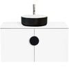 CIBO 900mm White Mornington Wall Hung Vanity with Black / White Basin and Black Handle