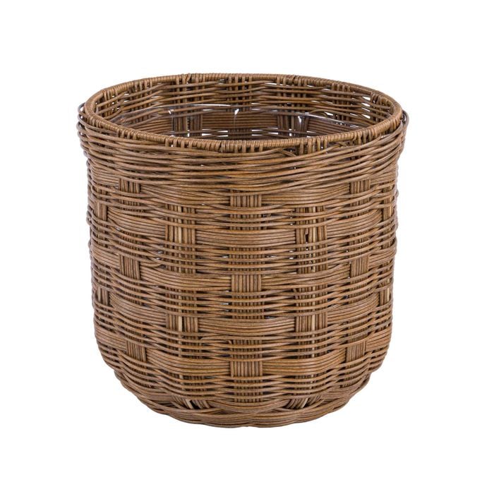 Astin Sinclair 300 x 280mm Natural Poly Rattan Checked Basket Planter Medium