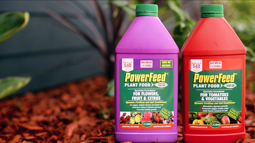 Bottles of Power Feed Plant Food