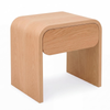 Nordhavn Minimalist Bedside Table with Solid Oak Veneer - Curved Edge Nightstand