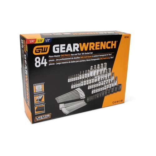 GEARWRENCH 2-delige 1/4 & 3/8 aandrijving 84 tanden volledige Poolse Teardrop ratel set - 81268A-07