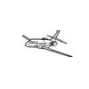Ignite Laser Dassault Falcon 2000 - Mid-Size Business Jet Silhouette Metal Wall Art Rustic Metal 47 inch - 120 cm