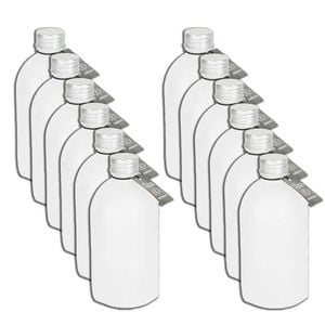 12PK Glass & Co Round Silver Lid Frosted Bottle Storage Jar 330ml Clear