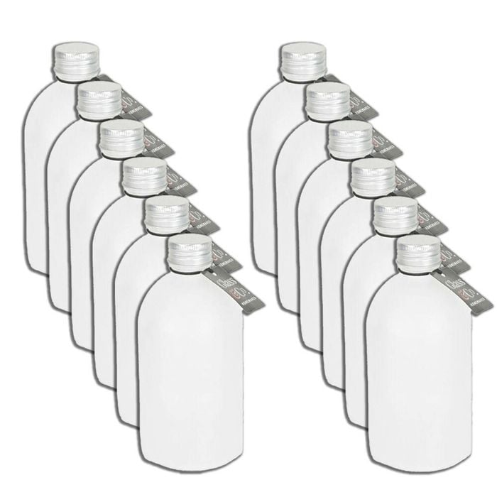 12PK Glass & Co Round Silver Lid Frosted Bottle Storage Jar 330ml Clear