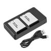 2x Battery and External USB Dual Battery Charger for Canon LP-E17 EOS 200D 200D Mark II RP Camera