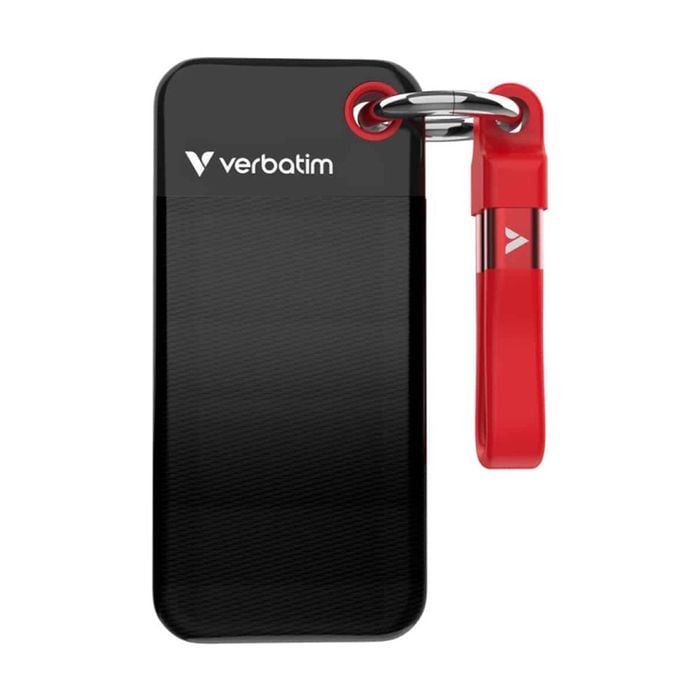 Verbatim Portable Pocket Solid State Drive Usb 3.2 Gen 2 1tb Black/red