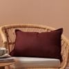 Natural Home Ardenne Washed French Linen Rectangular Cushion With Oxford Edge Sienna Red 40x60cm