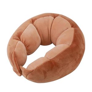 Catzon Adjustable Travel Pillow Extra-Soft Neck Support Cushion-Coffee