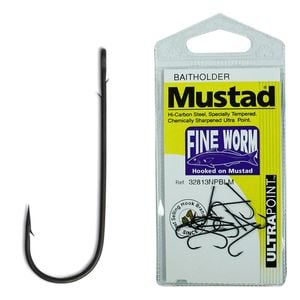 Mustad Fine Worm Size 10 Qty 13 32813npblm Chemically Sharpened Fishing Hooks