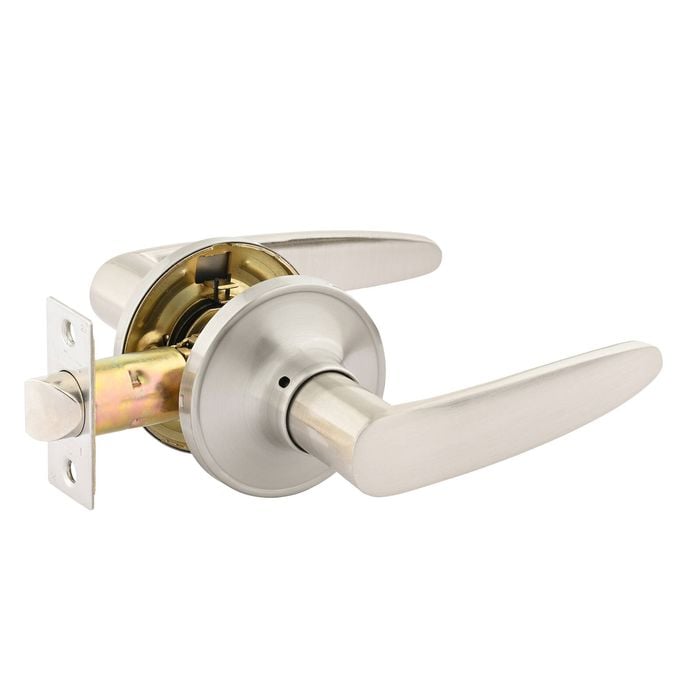 Ikonic Brushed Nickel Norr Passage Lever Set