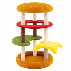 Costway Cat Tree Hamburger-theme Kitty Tower Pet House Scratching Posts