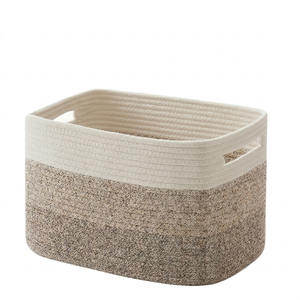 Altus 20L Rectangular Gradient Cotton Rope Storage Basket Organiser