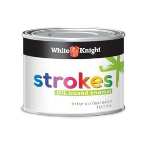 White Knight 100ml Silver Gloss Oil Based Strokes Enamel Paint
