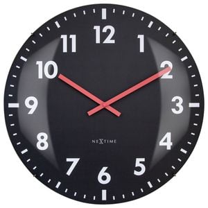 Nextime Duomo Glass Analogue 50cm Wall Clock - Black