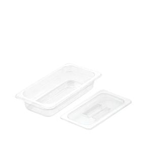 SOGA 1/3 GN Polycarbonate Food Pan 65mm Clear with Lid