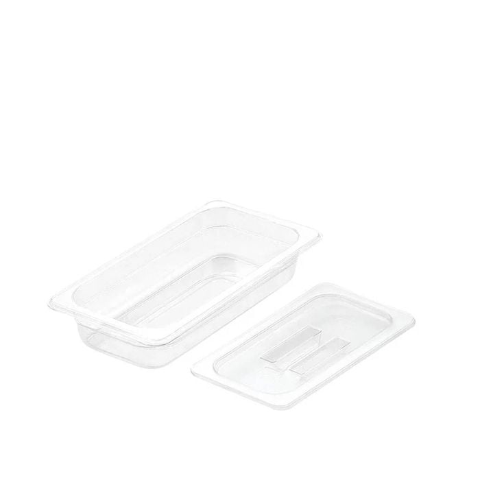 SOGA 1/3 GN Polycarbonate Food Pan 65mm Clear with Lid