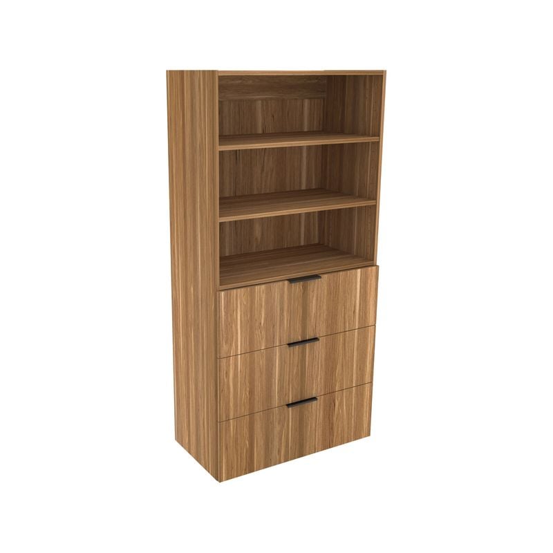 Lugna 1536 x 750 x 380mm Cove 2 Adjustable Shelf 3 Drawer Storage Cabinet