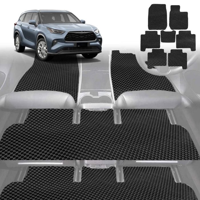 6D Diamond Car Floor Mats for Toyota Kluger 2021-Current-Ultimate Set-Black-Outback GT