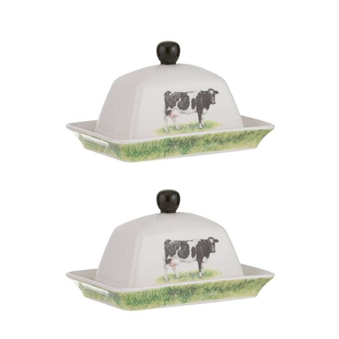 2PK Ashdene Meet The Girls Butter Dish & Tray Serveware 19x13cm