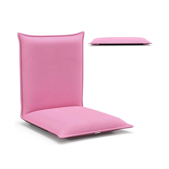 Costway Lazy Sofa Bed Floor Chair Foldable Floor Chair W/reclining Function Pink