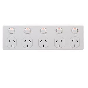Deta 10Amp White 5 Outlet Powerpoint