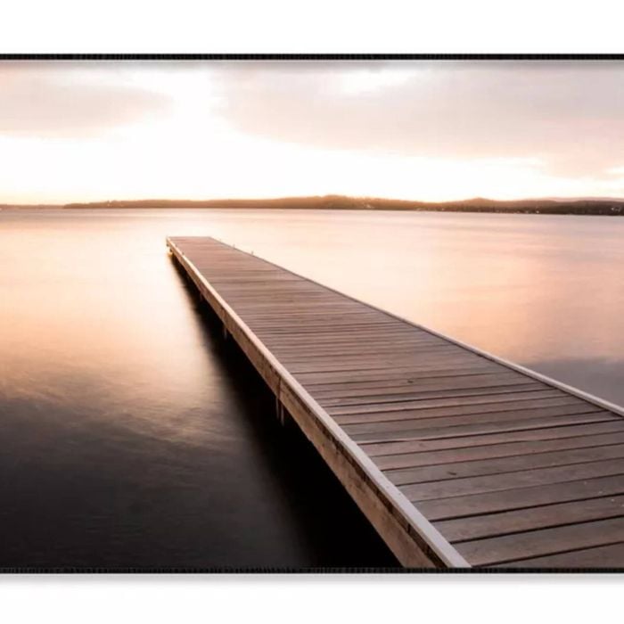 Wooden Pier On Sunrise View  Print 100% Australian Made 120x90cm  (Poster)