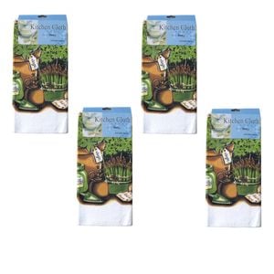 Just Comfort Set of 4 Microfibre Printed Tea Towels Herbs
